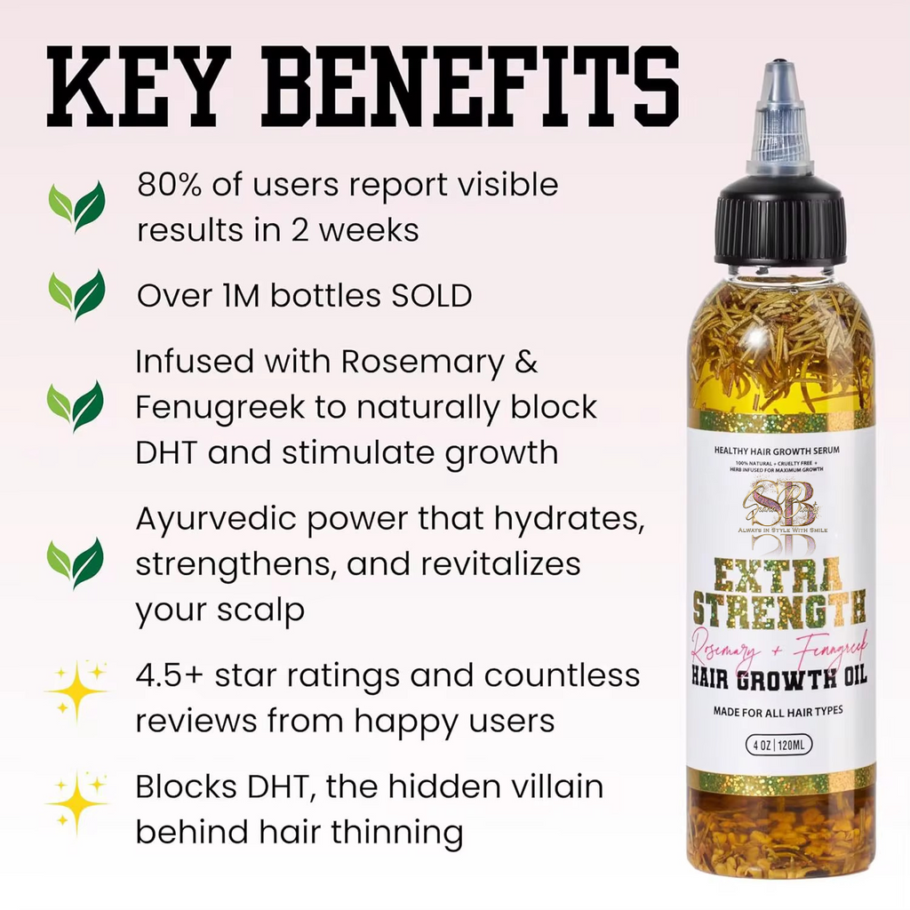 SB Rosemary & Fenugreek Hair Growth Oil Extra Strength with Castor Oil